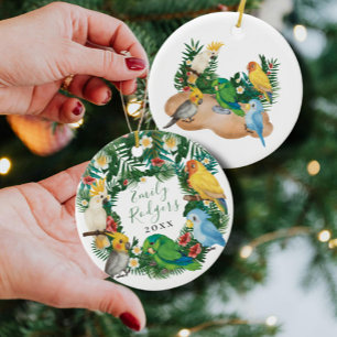 Adorno De Cerámica Bebé tropical exótico Parrots salvajes Baby Shower