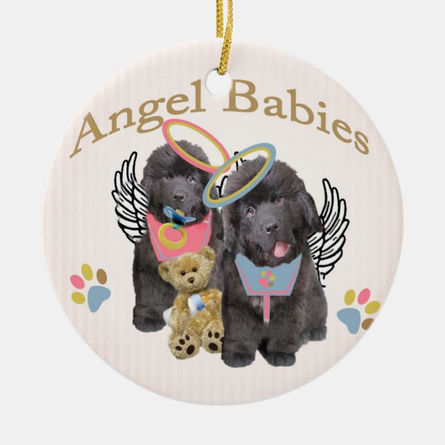 Adorno De Cerámica Bebés del ángel de Terranova (Frente)