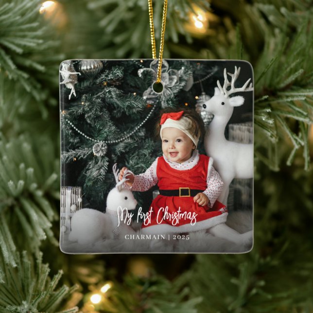 Adorno De Cerámica Bebés primera Navidad (Árbol)