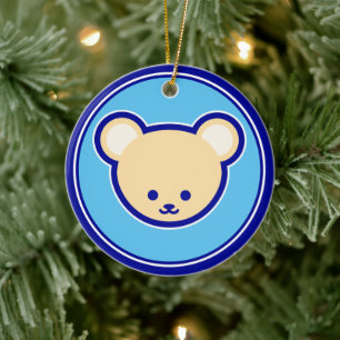 Adorno De Cerámica Bebida azul dulce Teddy Bear Personalizado arte