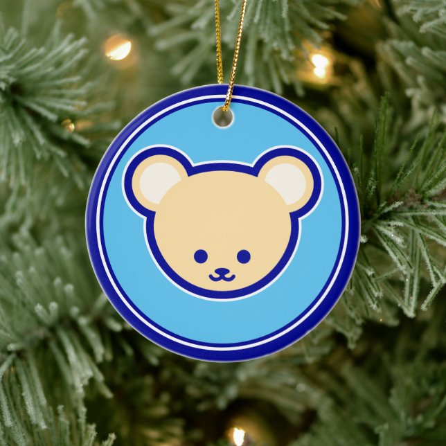 Adorno De Cerámica Bebida azul dulce Teddy Bear Personalizado arte (Árbol)