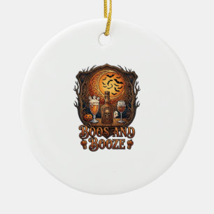Adorno De Cerámica Bebida de Boos Halloween Cráneo Botella Cerveza Vi
