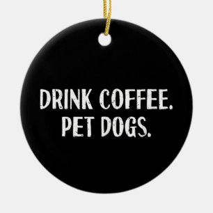 Adorno De Cerámica Bebida Divertida Café Mascotas Perros Café Lindo A