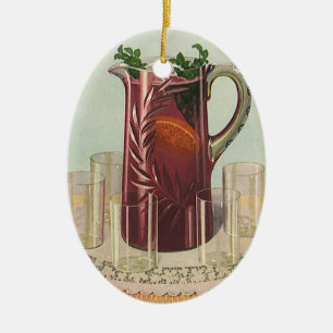 Adorno De Cerámica Bebidas y bebidas de época, lanzador de Sangria