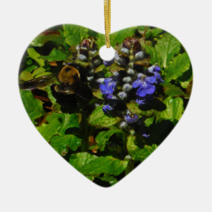 Adorno De Cerámica Bee de abejas moradas y abeja de burbujas