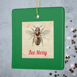 Adorno De Cerámica Bee Merry Christmas Bee