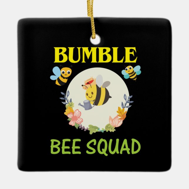 Adorno De Cerámica Beekeeper Art Bumble Bee Squad (Anverso)