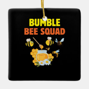Adorno De Cerámica Beekeeper Gift   Familia Bumble Bee Squad