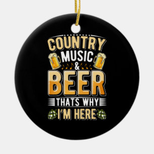 Adorno De Cerámica Beer Beer Drinker Country Music Beer Cumpleaños
