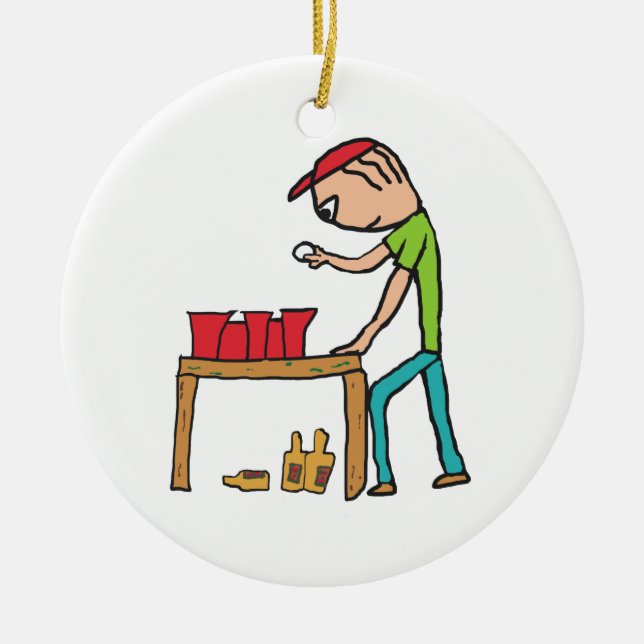 Adorno De Cerámica Beer Pong (Frente)