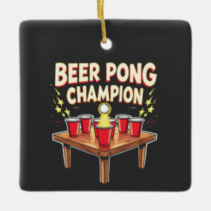 Adorno De Cerámica Beer Pong Champion Ping Pong Bebe