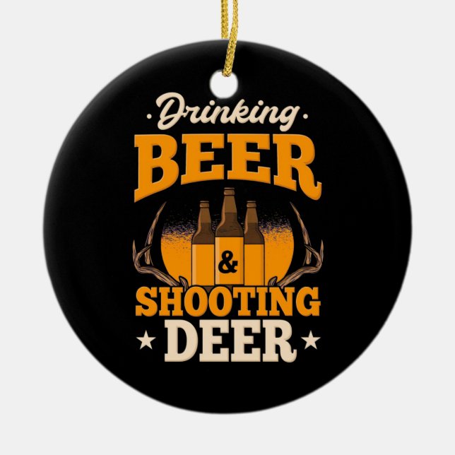 Adorno De Cerámica Beer Y Cazar Cerveza (Frente)