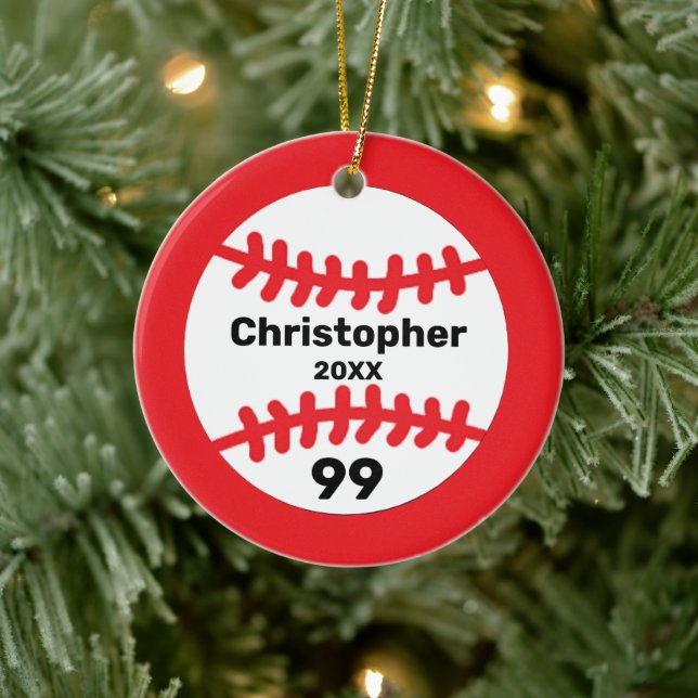 Adorno De Cerámica Béisbol (Árbol)