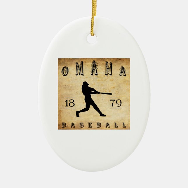 Adorno De Cerámica Béisbol 1879 de Omaha Nebraska (Frente)
