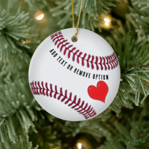 Adorno De Cerámica Béisbol Ama Navidad