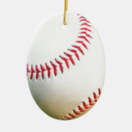 Adorno De Cerámica Béisbol blanco con costura roja