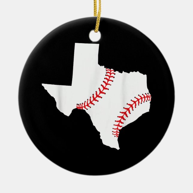 Adorno De Cerámica Béisbol de Texas (Frente)