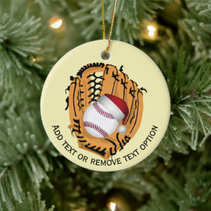 Adorno De Cerámica Béisbol, Guante, Bats Navidad