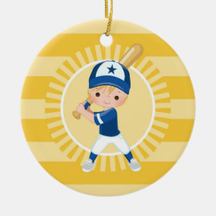 Adorno De Cerámica Béisbol Jugador - Blonde Boy