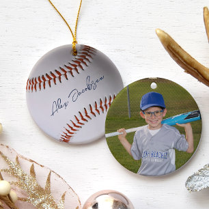 Adorno De Cerámica Béisbol Personalizado con Autógrafo