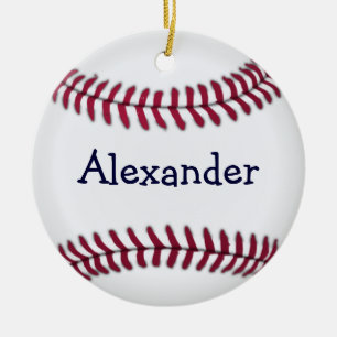 Adorno De Cerámica Béisbol personalizado con la costura roja