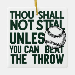 Adorno De Cerámica Béisbol robando camiseta de humor