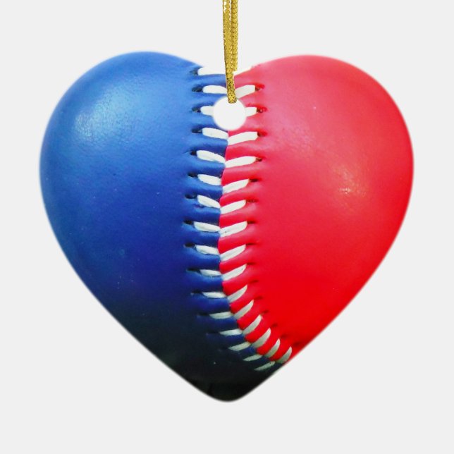 Adorno De Cerámica Béisbol rojo blanco y azul (Frente)