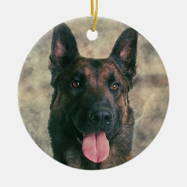 Adorno De Cerámica Belga Malinois - pastor belga - Maligator (Frente)