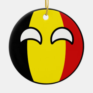 Adorno De Cerámica Bélgica Geeky que tiende divertida Countryball
