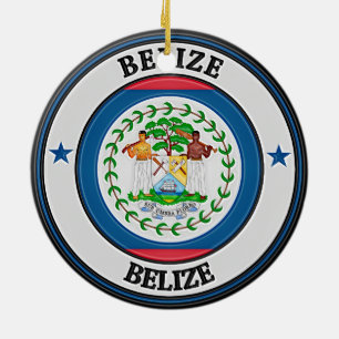 Adorno De Cerámica Belice Round Emblem