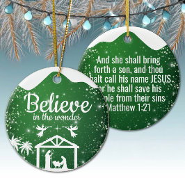 Adorno De Cerámica Believe in the wonder Manger Divine Passage ⛪️ 🎄