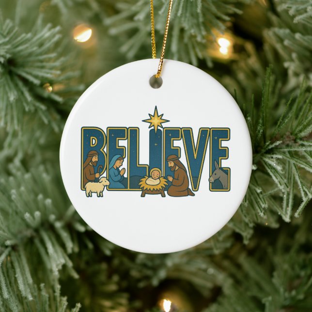 Adorno De Cerámica Believe nativity Ornament (Árbol)