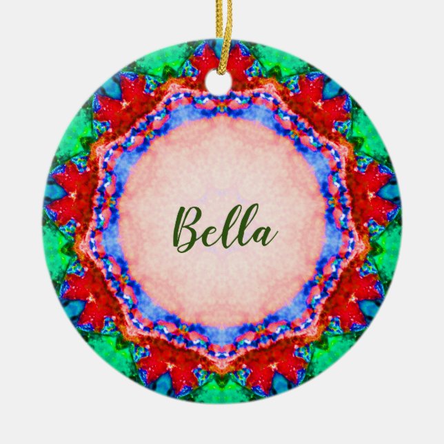 Adorno De Cerámica BELLA ~ Navidades Plate Fractal Personalizado (Frente)
