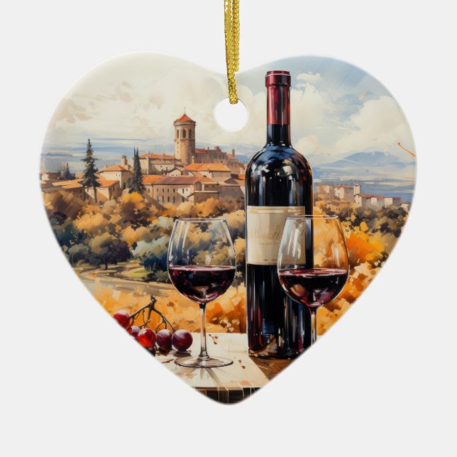 Adorno De Cerámica Bella pintura toscana y arte paisajístico (Frente)