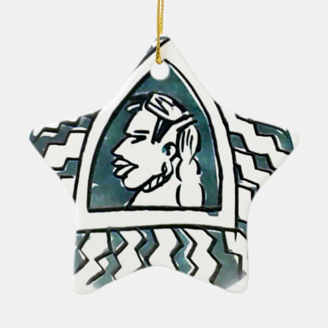 Adorno De Cerámica Belleza africana Bongo arte tribal retrato masái (Frente)