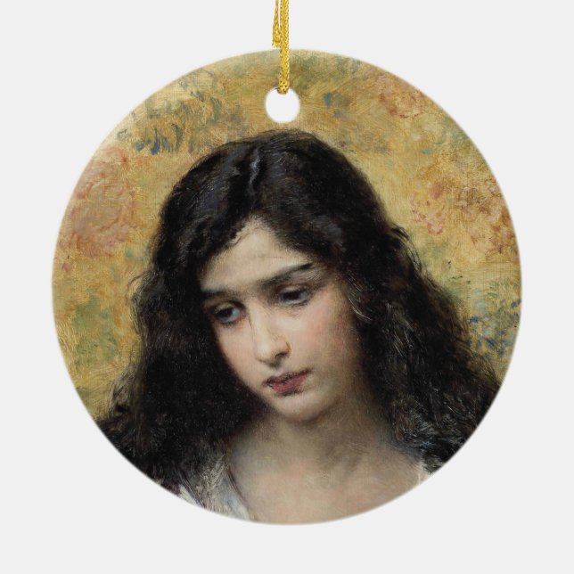 Adorno De Cerámica Belleza rusa (por Konstantin Makovsky) (Atrás)