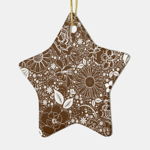 Adorno De Cerámica Bellezas botánicas Brown START ORNAMENT