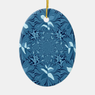 Adorno De Cerámica Bello arte asombroso iridiscente azul caleidoscopi