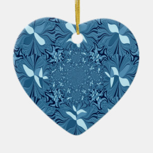 Adorno De Cerámica Bello arte asombroso iridiscente azul caleidoscopi