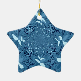 Adorno De Cerámica Bello arte asombroso iridiscente azul caleidoscopi