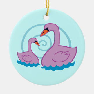 Adorno De Cerámica Bellos Cisnes