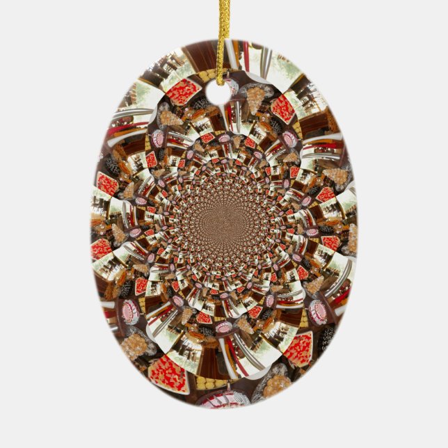 Adorno De Cerámica Bellos pasteles y postres (Frente)