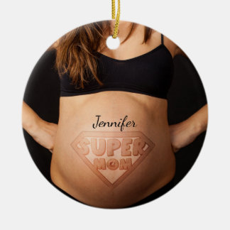 Adorno De Cerámica Belly embarazada de una supermamá personalizada