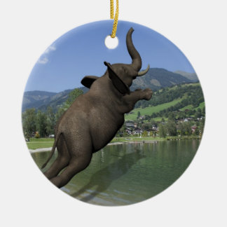 Adorno De Cerámica Belly Flop Elephant