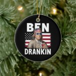 Adorno De Cerámica Ben Drankin Beer Bandera Vintage Divertida 4 de Ju<br><div class="desc">Ben Drankin Beer Bandera Vintage Divertida 4 de Julio</div>