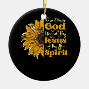 Adorno De Cerámica Bendecido Por Dios Amado Por Jesús Encabezado Por