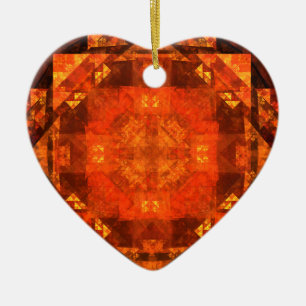 Adorno De Cerámica Bendición Abstract Art Heart Ornament