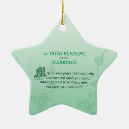 Adorno De Cerámica Bendición de Felicitación de Boda Irlandesa