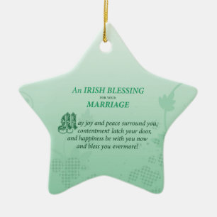 Adorno De Cerámica Bendición de Felicitación de Boda Irlandesa
