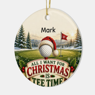 Adorno De Cerámica Bendición de Navidad de Golf para Golfista